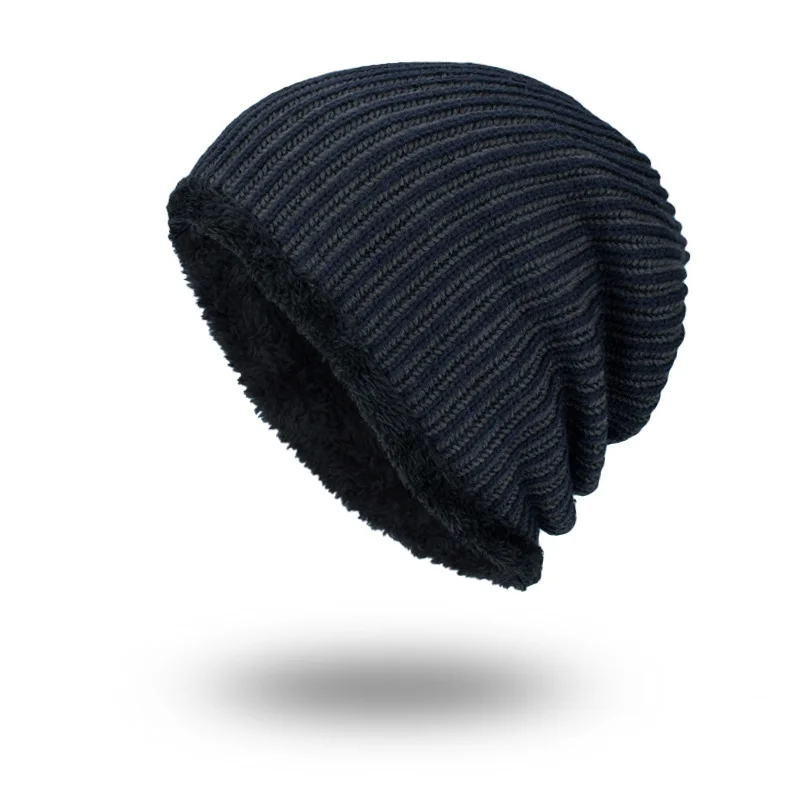 

New Men's Winter Hat Fashion Fleece Skiing Beanies Caps Warm Knitted Beanie Bonnet hats men Gorros Invierno Cappelli AY6E63