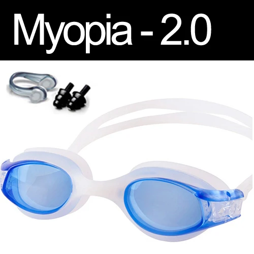 Myopia -2.0 Blue Оптические очки для плавания, для детей, анти-туман, рецепт, очки для плавания, для детей 3-15 лет, близорукость, спортивные очки, диоптрий для бассейна - Цвет: Myopia -2.0 Blue