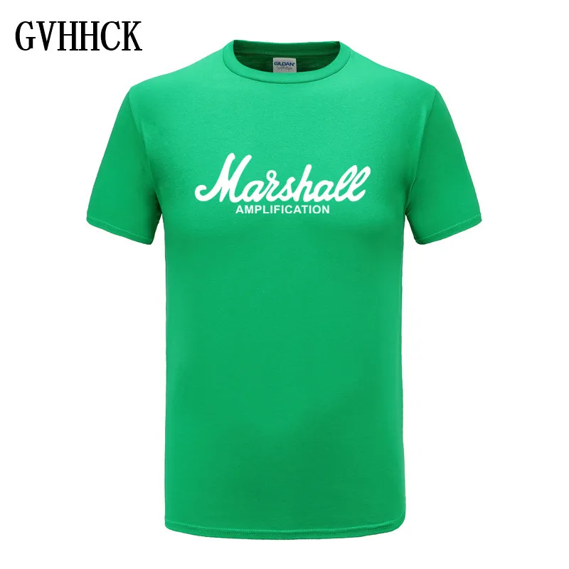 green Футболка Marshall с логотипом Amps Amplification Guitar Hero Hard Rock Cafe Music Muse, топы, футболки для мужчин, модные футболки Harajuku - Цвет: green