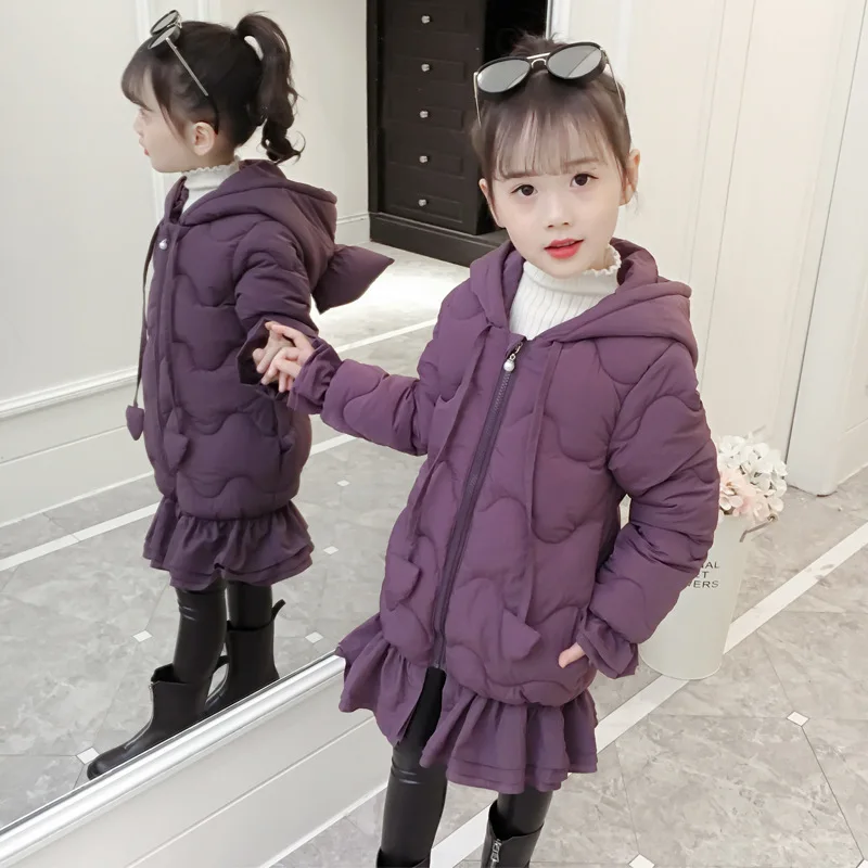 Модные зимние куртки для девочек детская верхняя одежда с хлопковой подкладкой