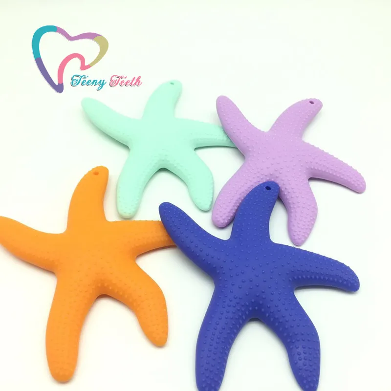 1 шт. силиконовая Игрушка грызунок в виде морской звезды|baby pendant|starfish pendantsilicone pendant