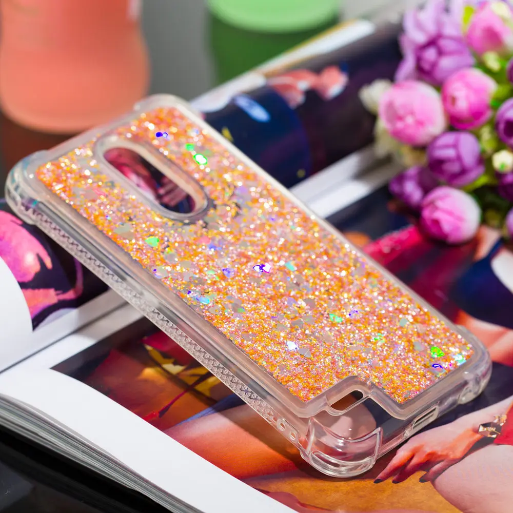 Блестящий чехол со звездами для телефона LG K10 2018 + K10a K11 X410E динамический жидкий