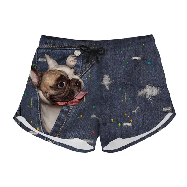 FORUDESIGNS/женские джинсовые шорты с милым животным котом, Брендовые женские штаны, пляжные летние джинсы, стильные короткие штаны для девочек, женские шорты - Цвет: CC3324Z33