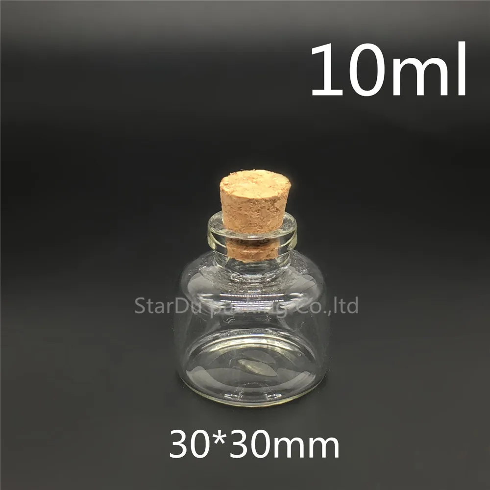 

500pcs 10ml 30*30mm Wishing Glass Bottle With Cork ,10cc Glass Vials Display Bottle Wholesale