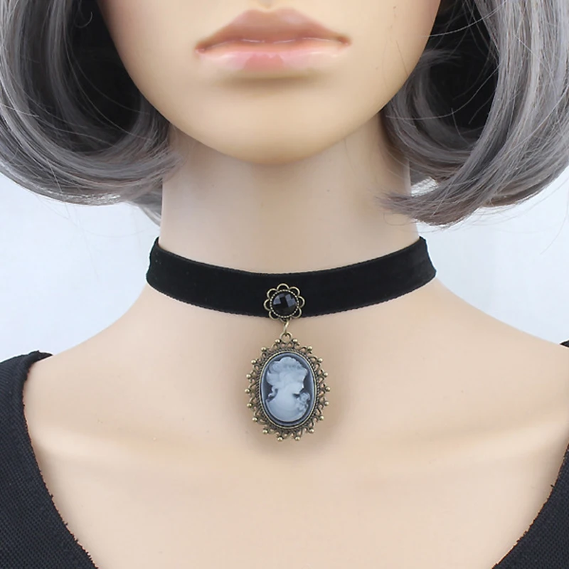 HOUDA новинка модное черное кружевное ожерелье с фигурной цепочкой и кулоном чокер