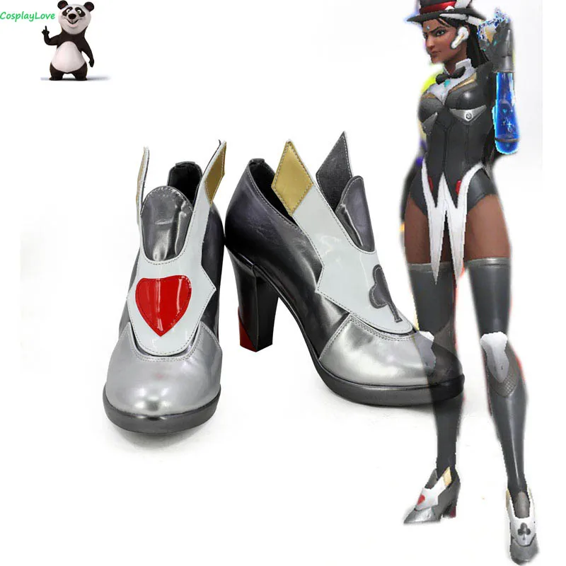 

OW Game Symmetra Satya Vaswani Magician Sliver Gray Cosplay Shoes Boots Newest Custom Made For Hallowee Christmas CosplayLove