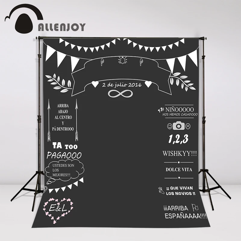 Allenjoy на заказ Свадебная доска имя Дата фотосессия фотография фотобудка фон фото Мел фон приглашение подписи