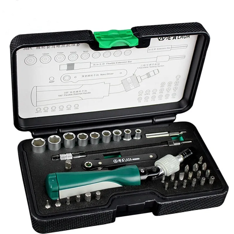 Набор многофункциональных отверток с храповым механизмом LAOA 36 в 1|screwdriver set|in 1set