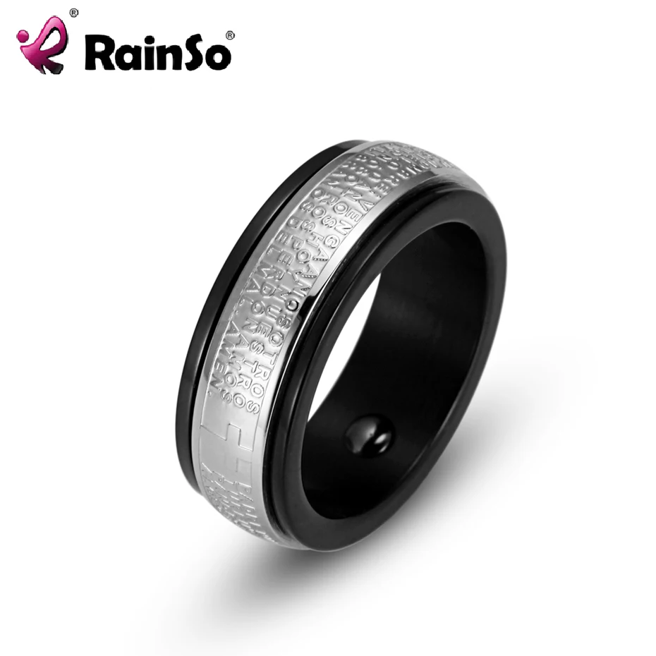 Новинка 2019 модное магнитное мужское кольцо RainSo из гематита черное нержавеющей