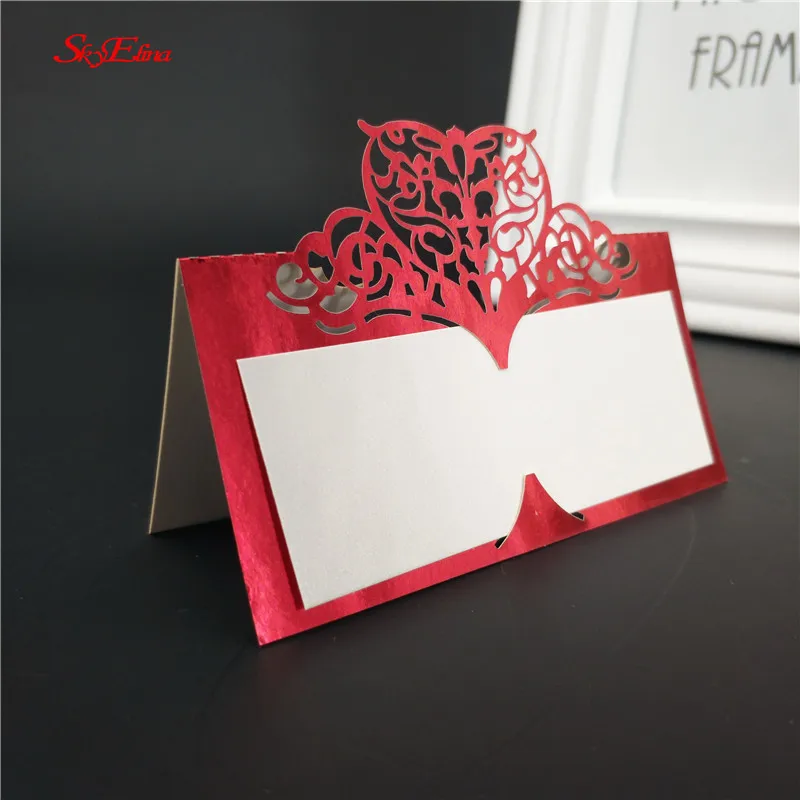 10 шт. лазерная резка сердце настольная карта свадебное украшение на день