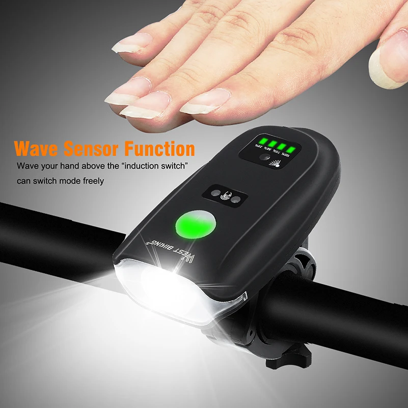 Индукционный велосипедный передний фонарь USB зарядка Головной Велоспорт