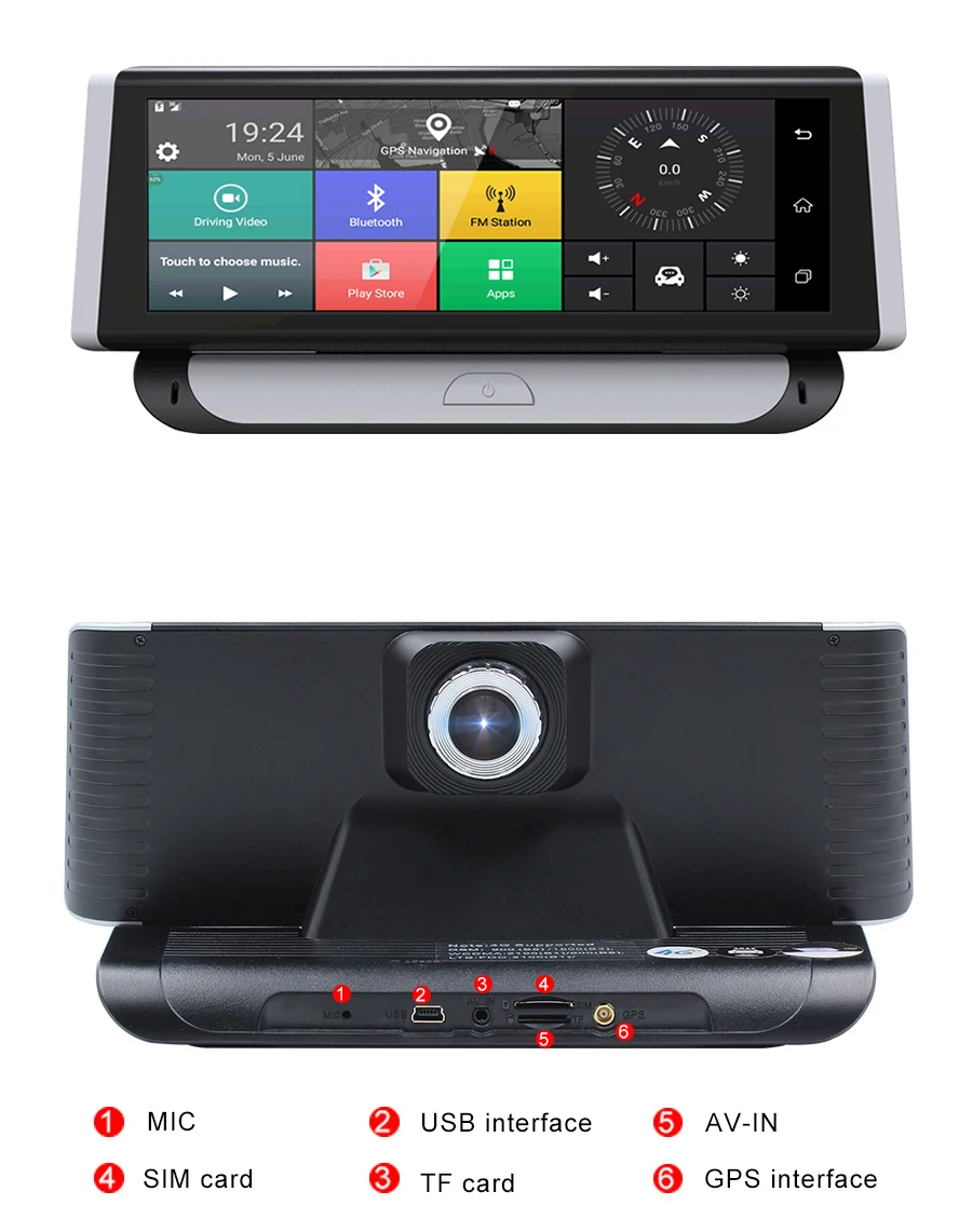 Anfilite 10 шт. 6 86 &quot3G/4G Android автомобильный видеорегистратор 1080P GPS навигация ADAS Full HD