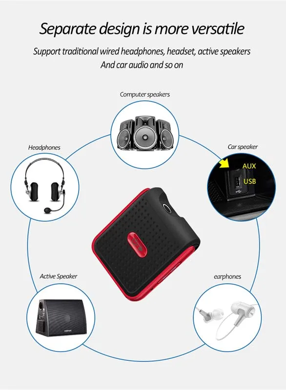 Вспомогательный приемник адаптер беспроводной телефон Bluetooth V4.1 зажим для шеи Bluetooth гарнитура автомобильный комплект аудио 3,5 мм разъем конвертер