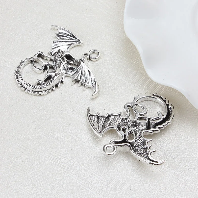 Подвески в виде дракона 5 шт./лот металлическая фурнитура для ювелирных изделий