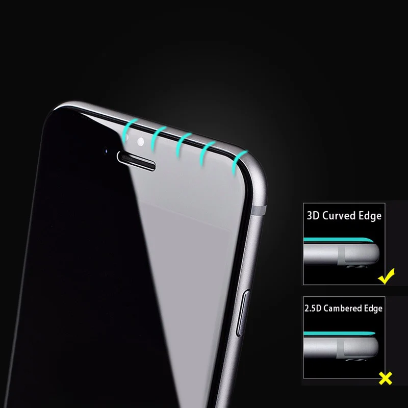 3D изогнутый край 4D полный клей покрытие закаленное стекло для iPhone 7 Plus 6 6s Премиум