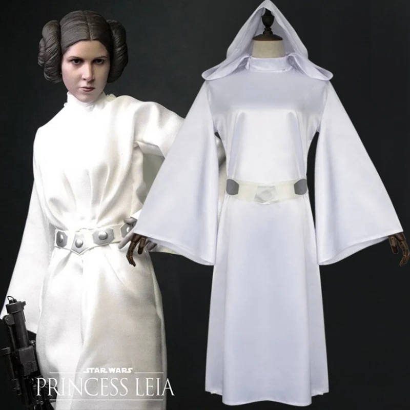 Фильм Звездные войны Leia Organa Solo костюм для косплея, для взрослых Хэллоуин вечерние женские белые длинные платья