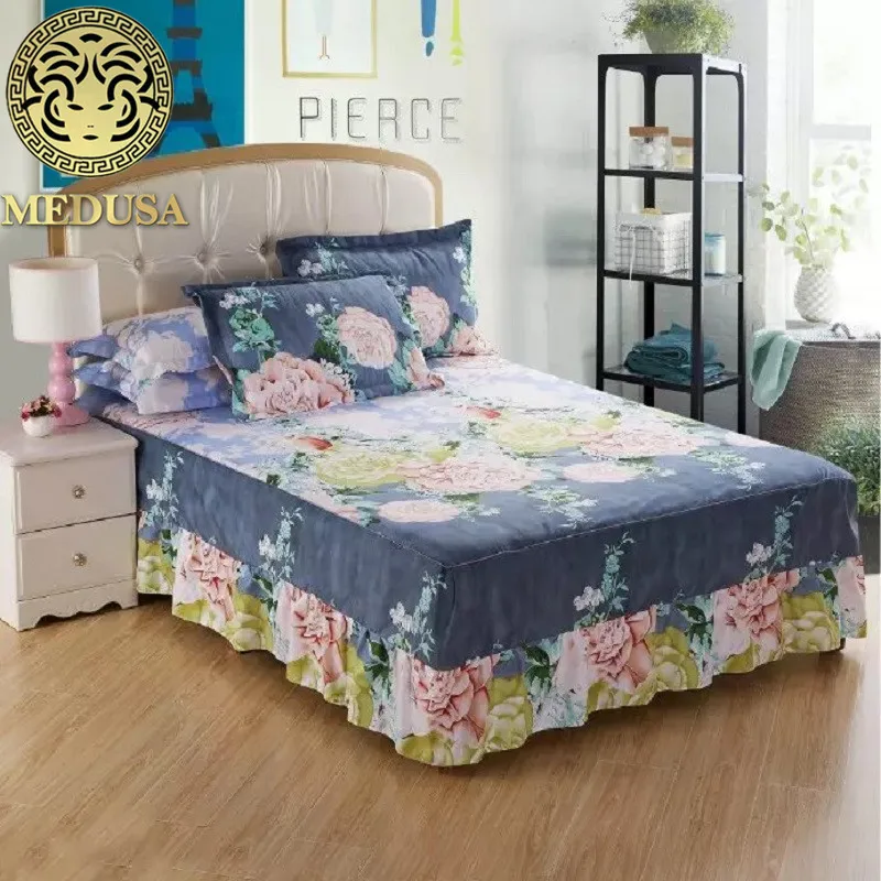 Медуза Кантри стиль потертый шик кровать юбка наволочки 3 шт. Комплект