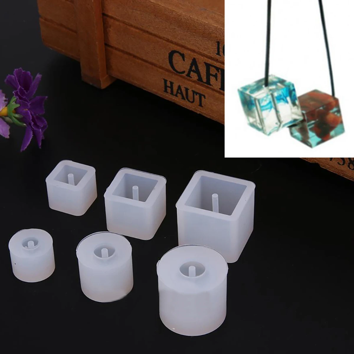 6pcs 1set New Crystal Silicone Necklace Pendant Jewelry Mold Making DIY Resin Craft | Дом и сад