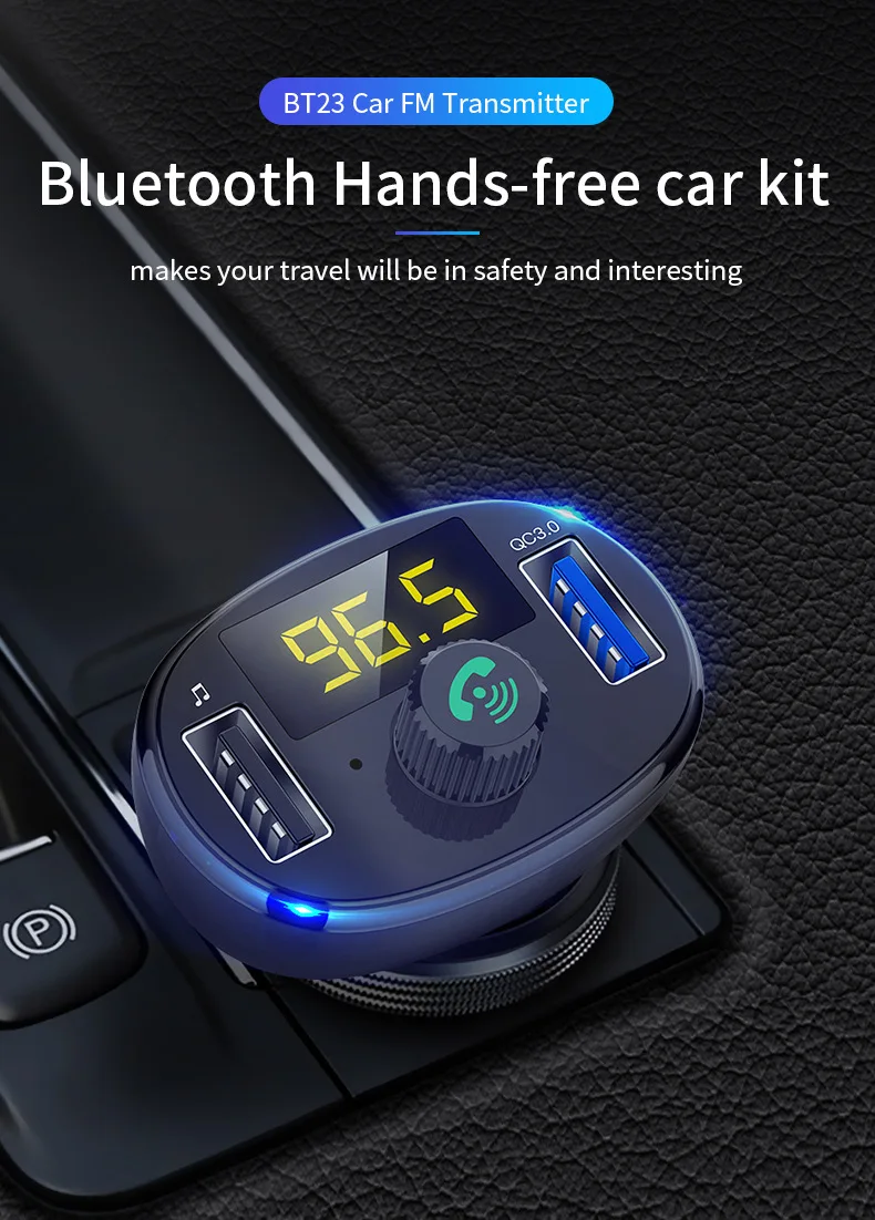 Автомобильный mp3 плеер Bluetooth USB музыкальный fm-передатчик Громкая связь ЖК-прикуриватель зарядное устройство двойной аккумулятор напряжение авто аксессуары