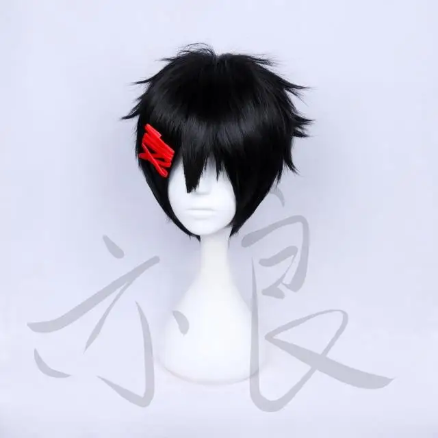 Tokyo Ghoul Juuzou Suzuya Short Black Full Lace Costume Cosplay Wig (Without red clips) +Wig Cap +Free Tracking Number |