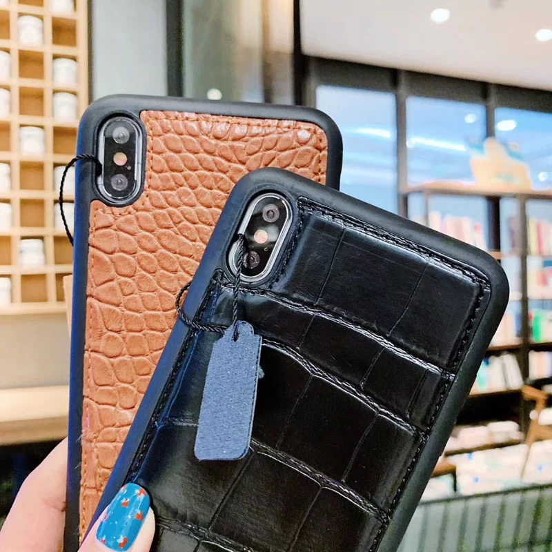 С плечевым Плетеный бумажник чехол для iPhone XR XS MAX X 8 7 Plus 6 6s Plus роскошный крокодиловый Змеиный кожаный чехол для карт