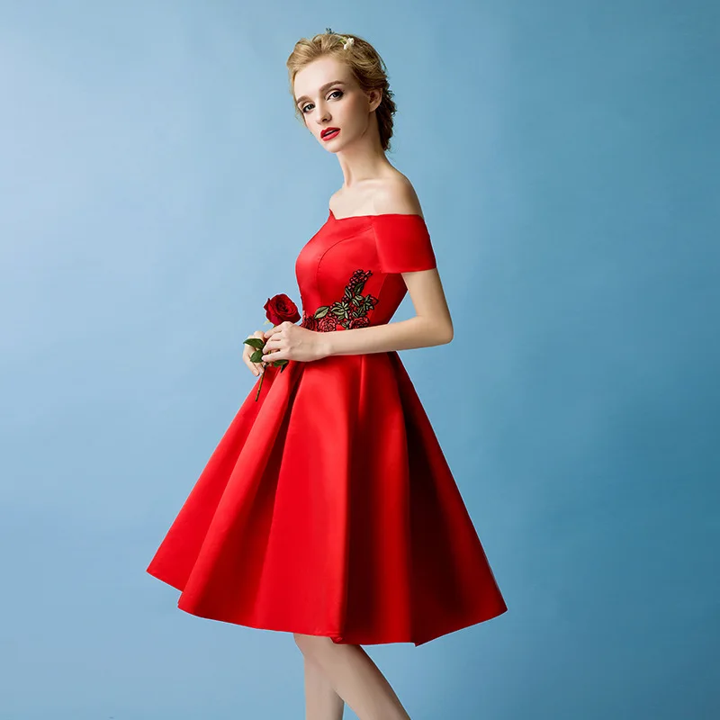 CEEWHY Short Sleeve Formal Dress Elegant Robe de Cocktail Longueur Genou Knee Length Dresses Summer Vestido Festa | Свадьбы и