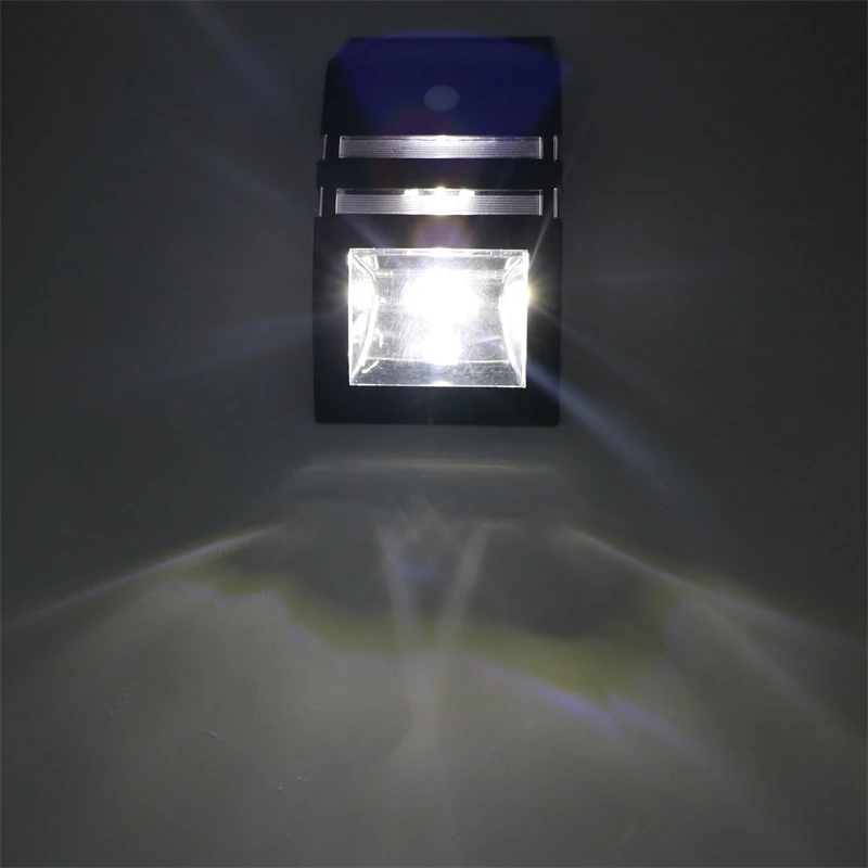 

SZYOUMY Waterproof 2 LED PIR Solar Motion Sensor Lamp Garden Yard Outdoor Wall Pathway Balcony Porch Lights Black and Silver