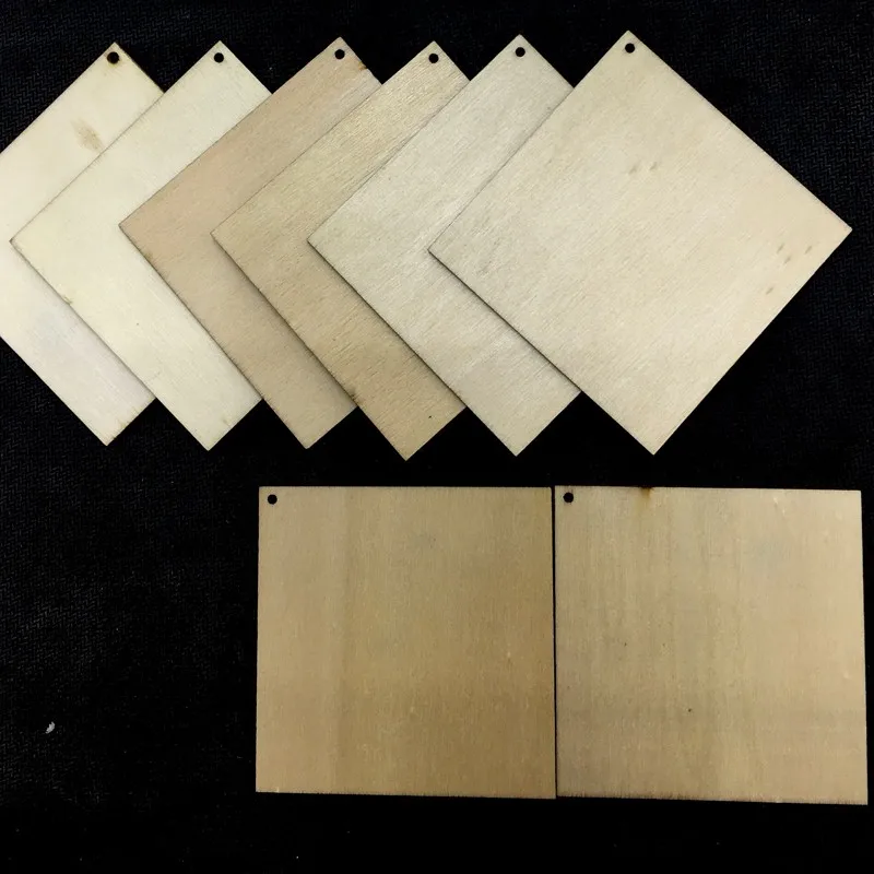 

Free shipping!70mm Natural unfinished Square disk cutouts