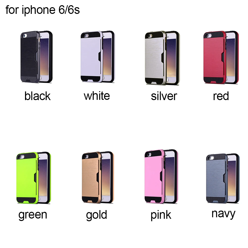 Для Apple 7 чехол со слотом для карт Броня Защита гибридный TPU + PC задняя крышка