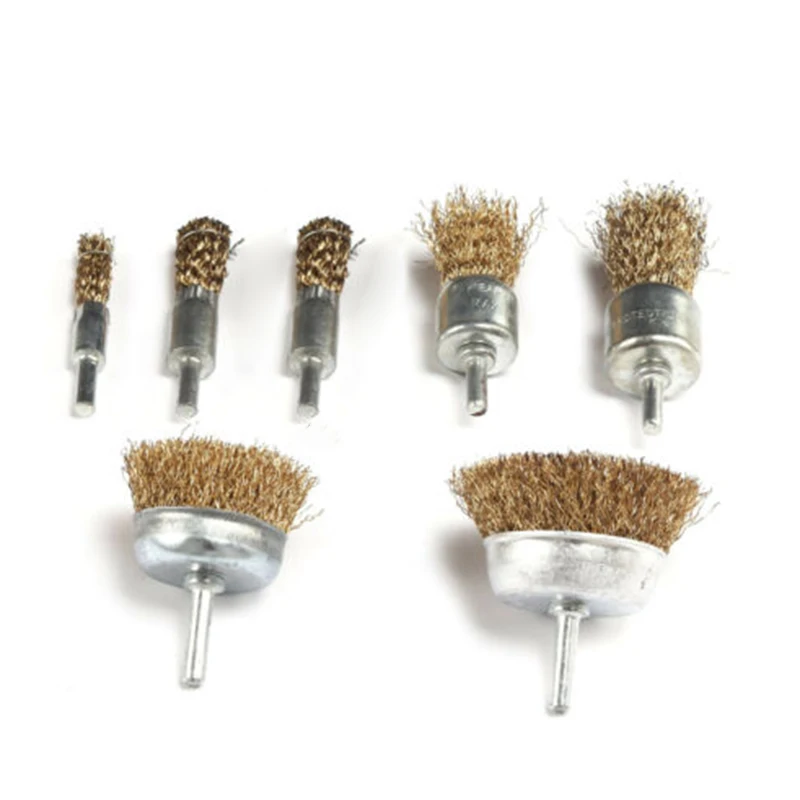 7Pcs Steel Wire Wheel Brushes Buffing Drill Rotary Tools Grinder Welding Polishing Cups Bit For Metal Rust Removal Brush | Инструменты