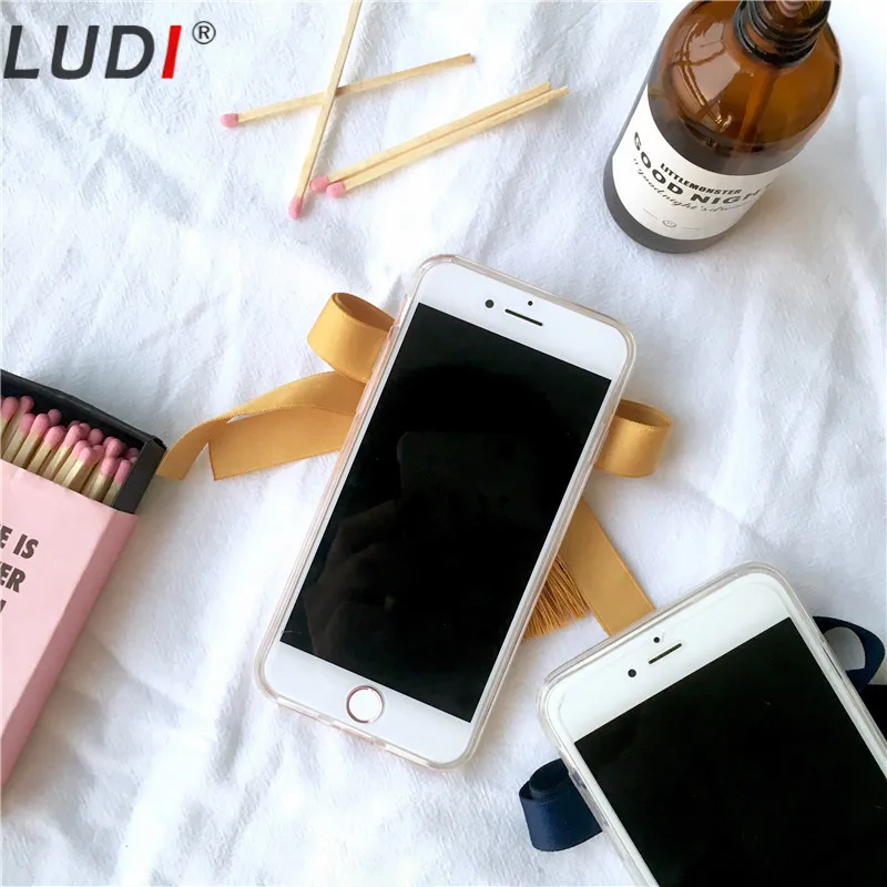 Чехол для телефона LUDI с милым бантом и лентами кисточками в клетку iPhone X 8 7 plus