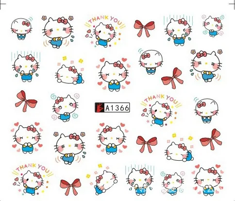 Наклейки для ногтей художественные украшения Дети hello kitty слайдер клейкие