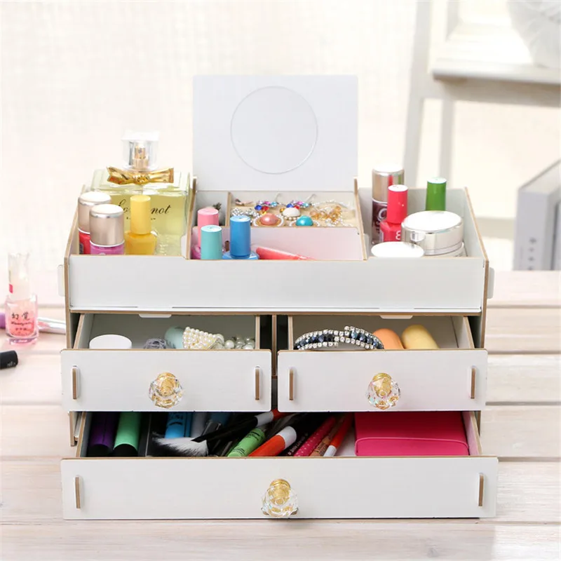 Деревянный ящик для хранения ювелирных изделий органайзер косметики чехол