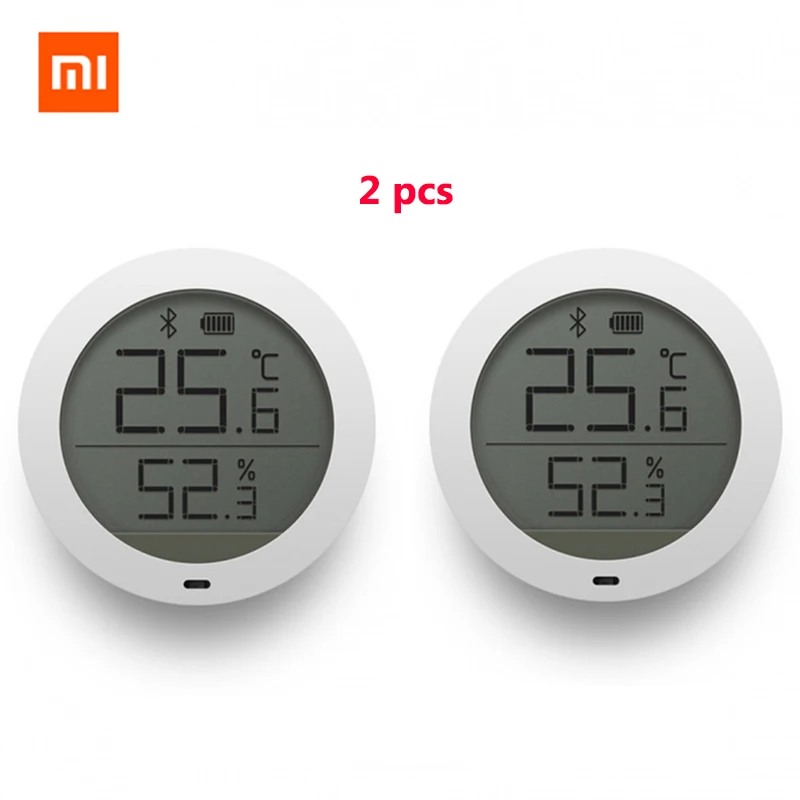 2 pcs Xiaomi Mijia Bluetooth гигротермограф Высокочувствительный гигрометр термометр ЖК-экран умный дом датчик температуры и влажности - Цвет: 2 pcs