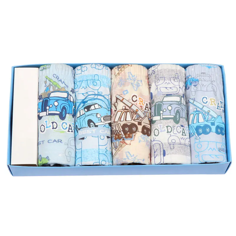 5 шт./лот хлопковые трусы боксеры для мальчиков детское нижнее белье с героями