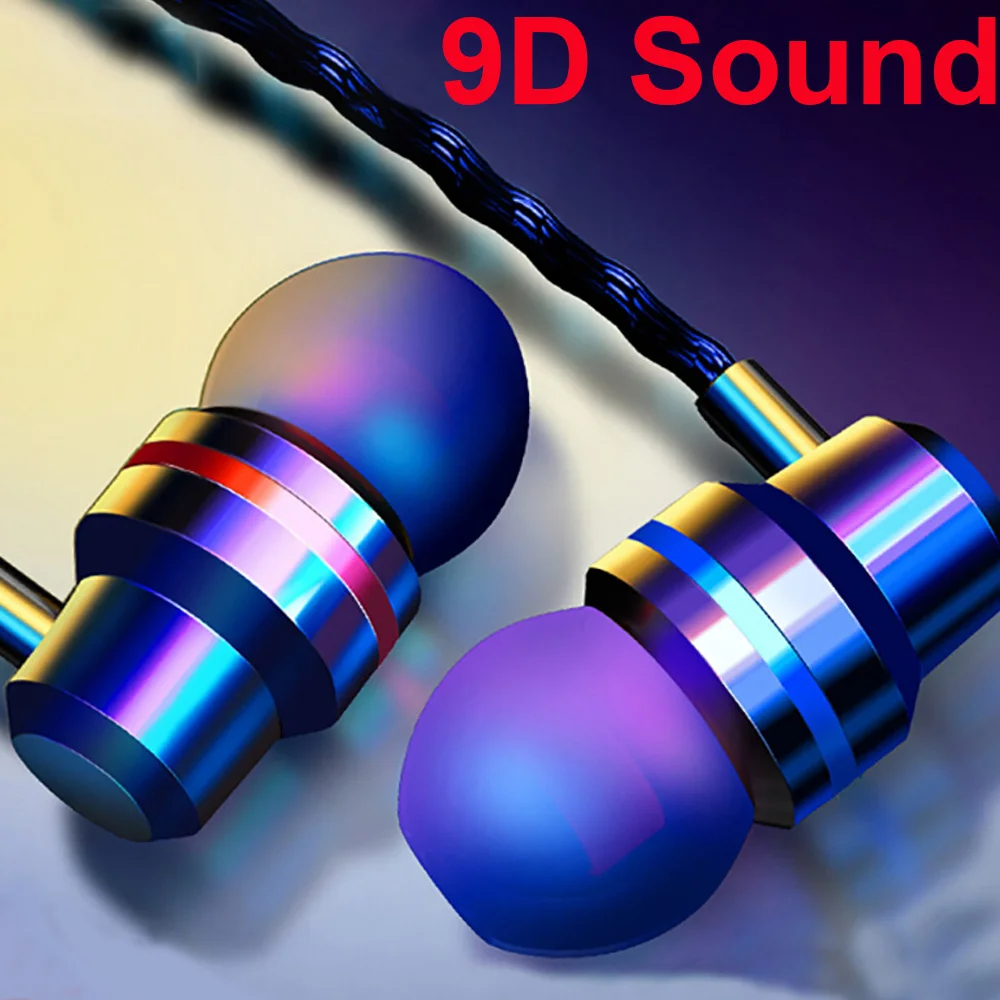 3 5 мм Проводные супер бас наушники спортивные с шумоподавлением микрофоном