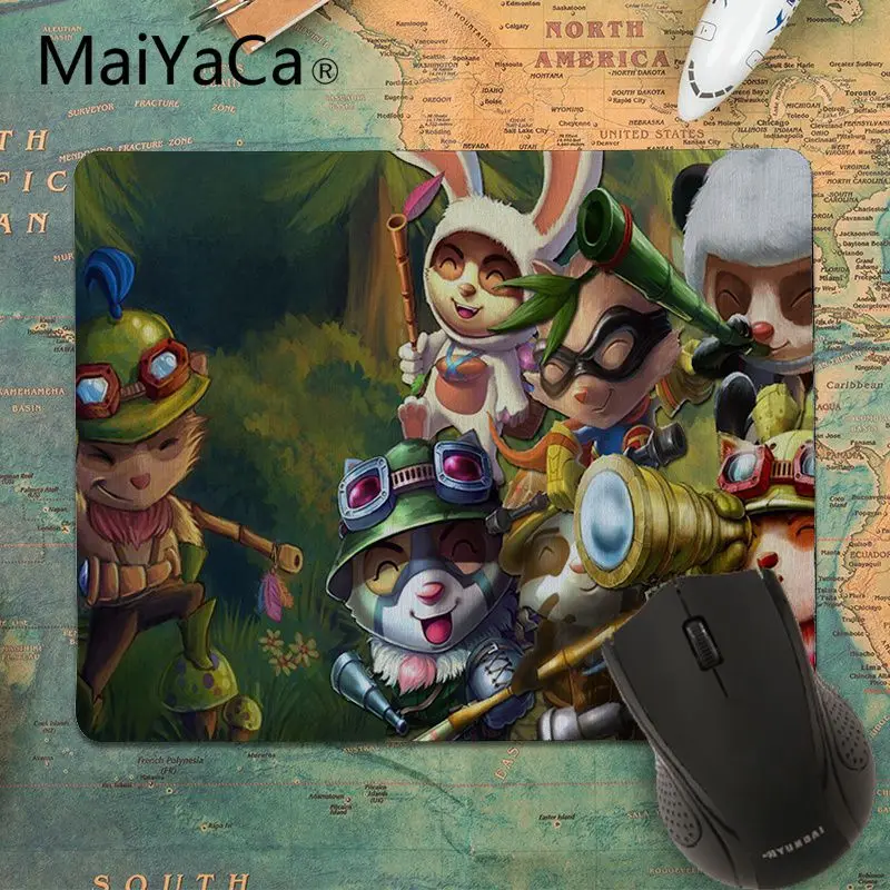 MaiYaCa League Of Legends Teemo заказной Ноутбук игровой маленький резиновый коврик для мыши ПК Компьютерная мышь коврик для ПК ноутбук