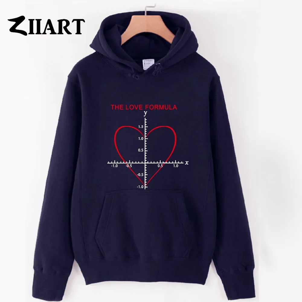 Мужская Флисовая Толстовка с надписью the love formula Math Equation for a Heart на осень и