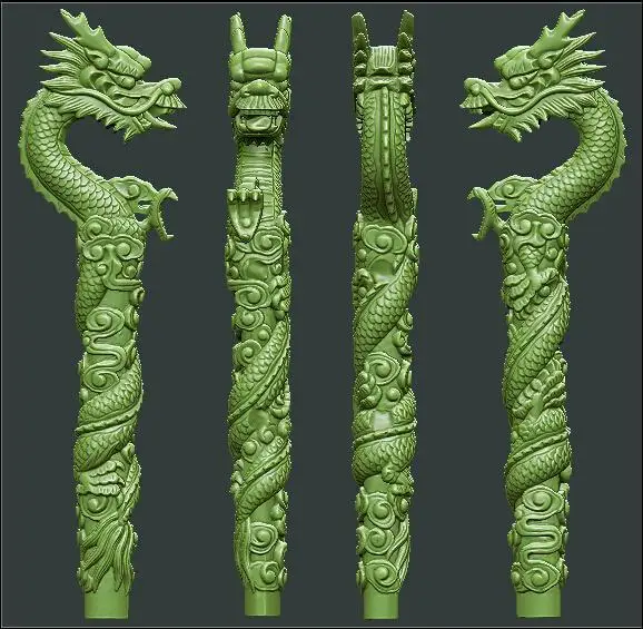 

3D model relief for cnc in STL format Dragon crutch