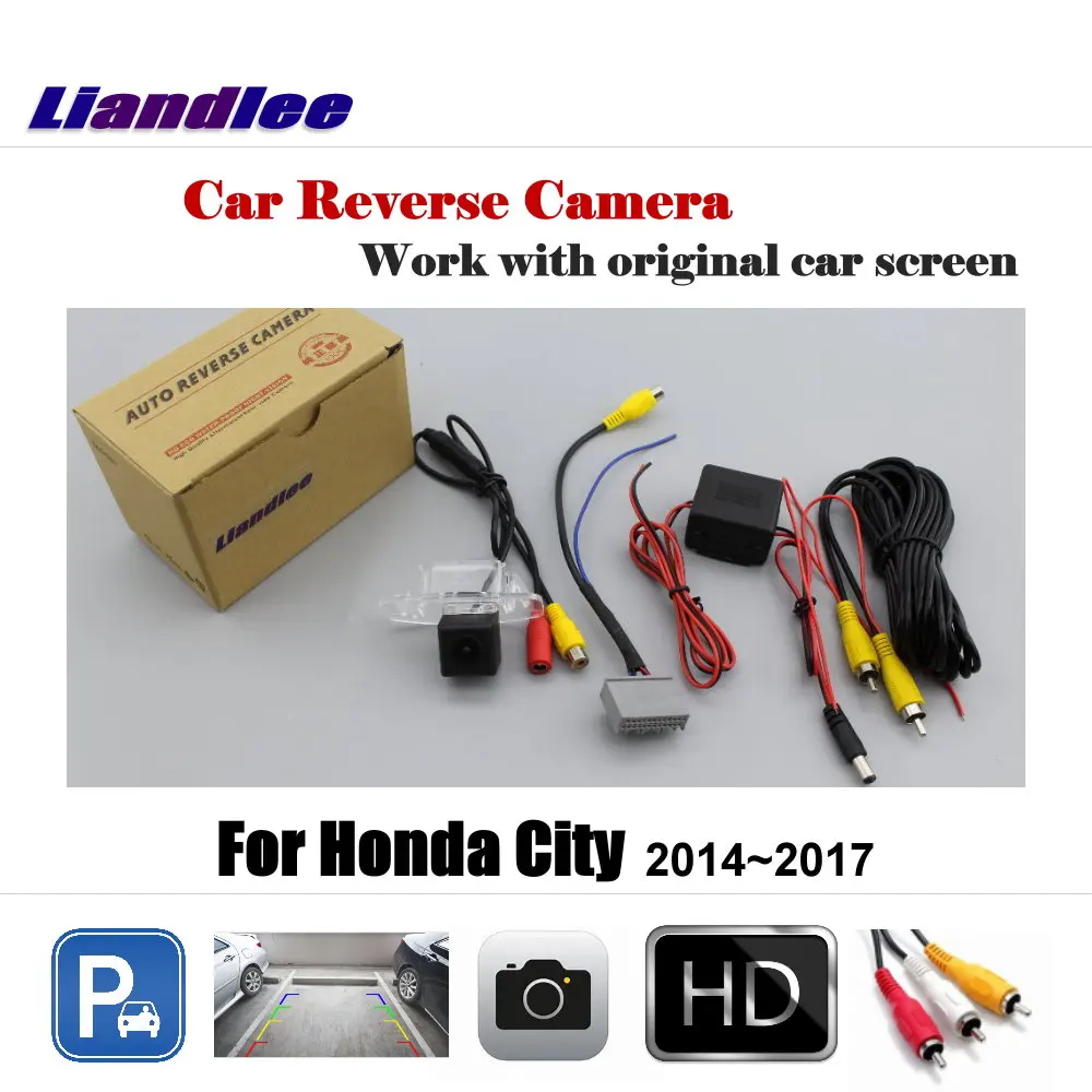 Liandlee для Honda City 2014-2017 Автомобильная камера заднего вида парковочная автомобиля
