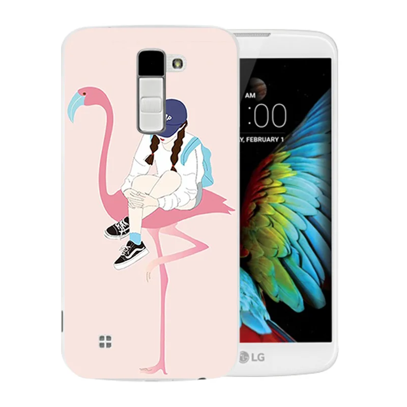 Чехол для телефона LG K10 LTE K420N K430 K430ds F670 мягкий чехол из ТПУ с рисунком фламинго K410