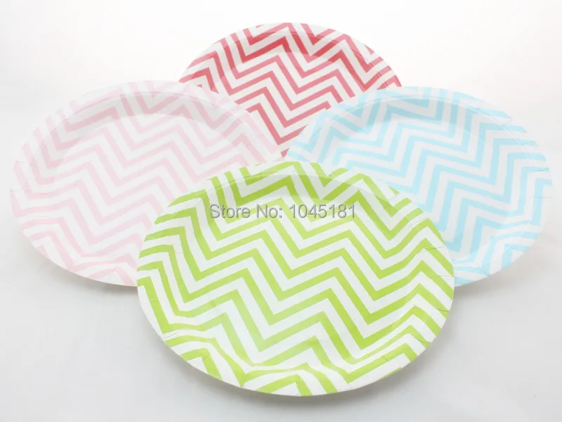 Бесплатная доставка 3000 шт./лот Желтые красные синие розовые бумажные тарелки для