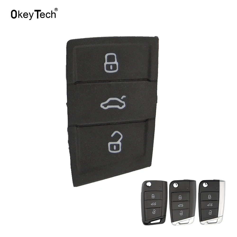 OkeyTech Замена для кнопок на ключе от автомобиля коврик Volkswagen Golf 7 4 5 mk4 6 Skoda Octavia 3