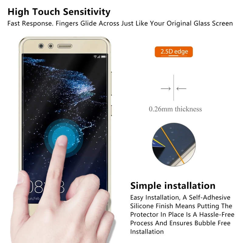 Закаленное стекло премиум класса для Huawei P10 Lite 10 шт./лот 2.5D 0 26 мм 9 H 5 2 дюйма