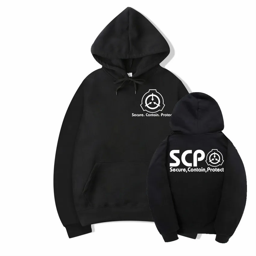 Мужская толстовка с капюшоном SCP защитой от специальных процедур Мужской пуловер