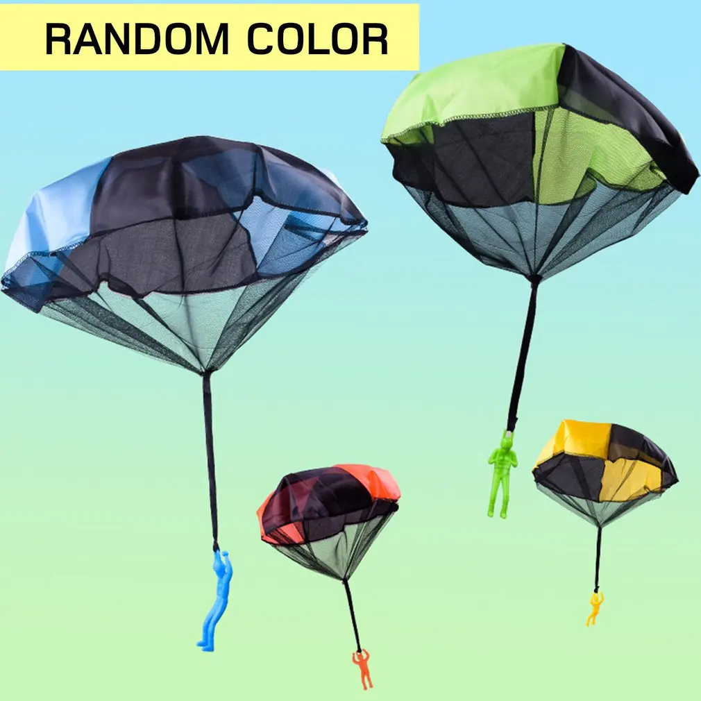 

Funny Design Kids Hand Throwing Parachute Toy For Children Educational Parachute With Figure Soldier Outdoor Play Games Sports