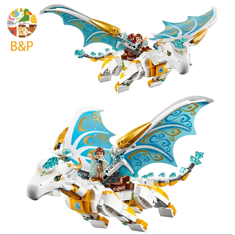 Bela Elves 10550 белый дракон эльф серии долго после спасательных блоков с 41179 девочек