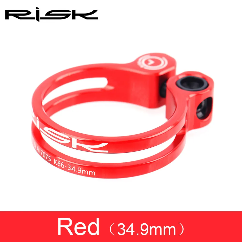 34 9mm RED RISK MTB дорожный зажим для сидения велосипеда с алюминиевым корпусом+ титановый винт для горного велосипеда с фиксацией подседельного штыря зажим для трубки 31,8/34,9 мм - Цвет: 34 9mm RED