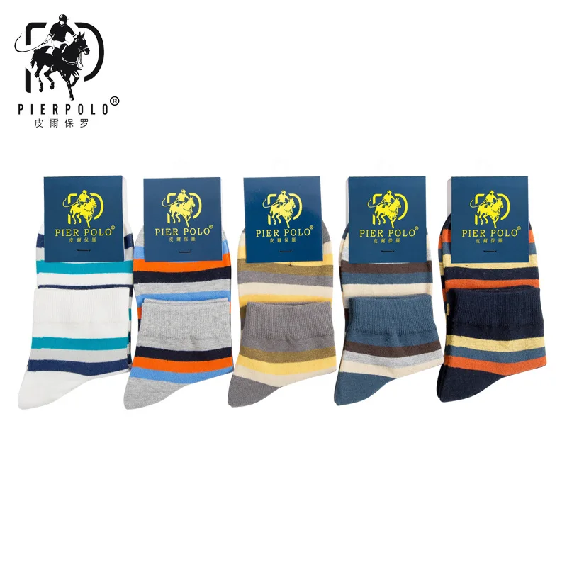 5 пар/лот Для мужчин Носки из чистого хлопка без подарочной коробке красочные