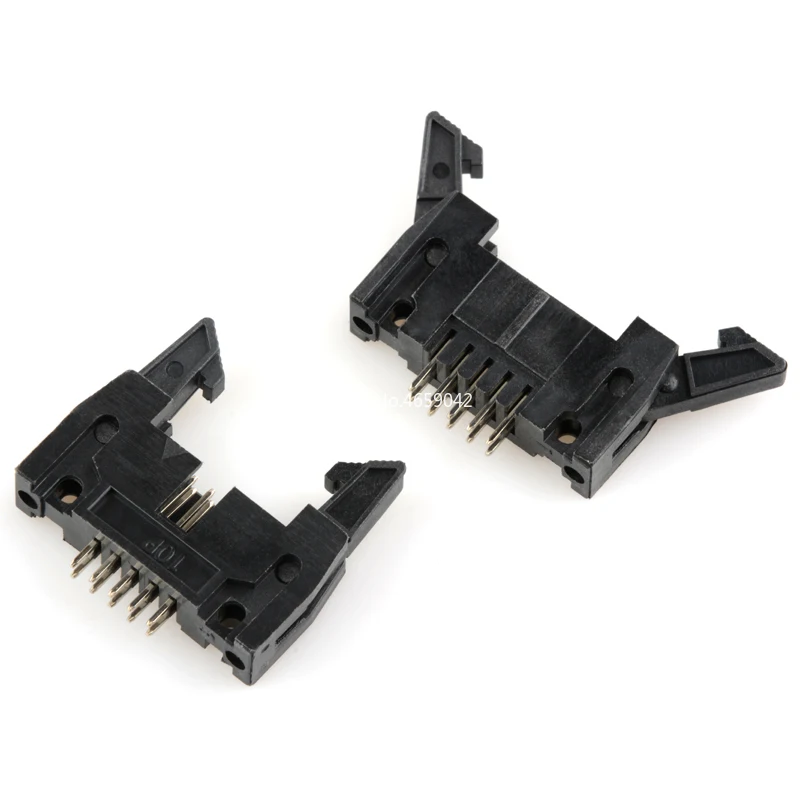 10 шт. DC2 угловой крюк Роговая розетка 2 54 мм шаг разъем 10/14/16/20/26/30/40P для плоского